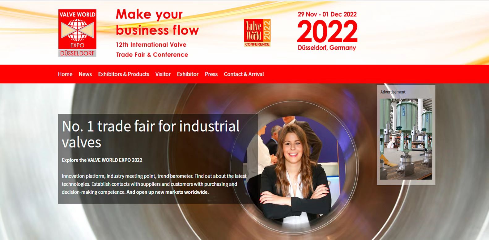 Düsseldorf, Niemcy Wystawa zaworów pompowych